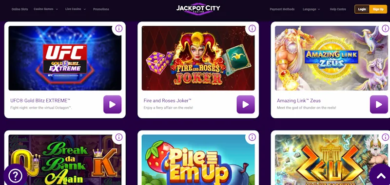 Jackpot City Casino screenshot