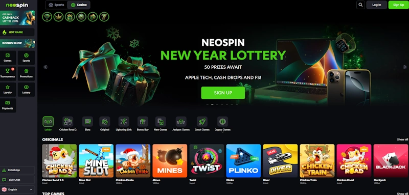 Neospin Casino screenshot