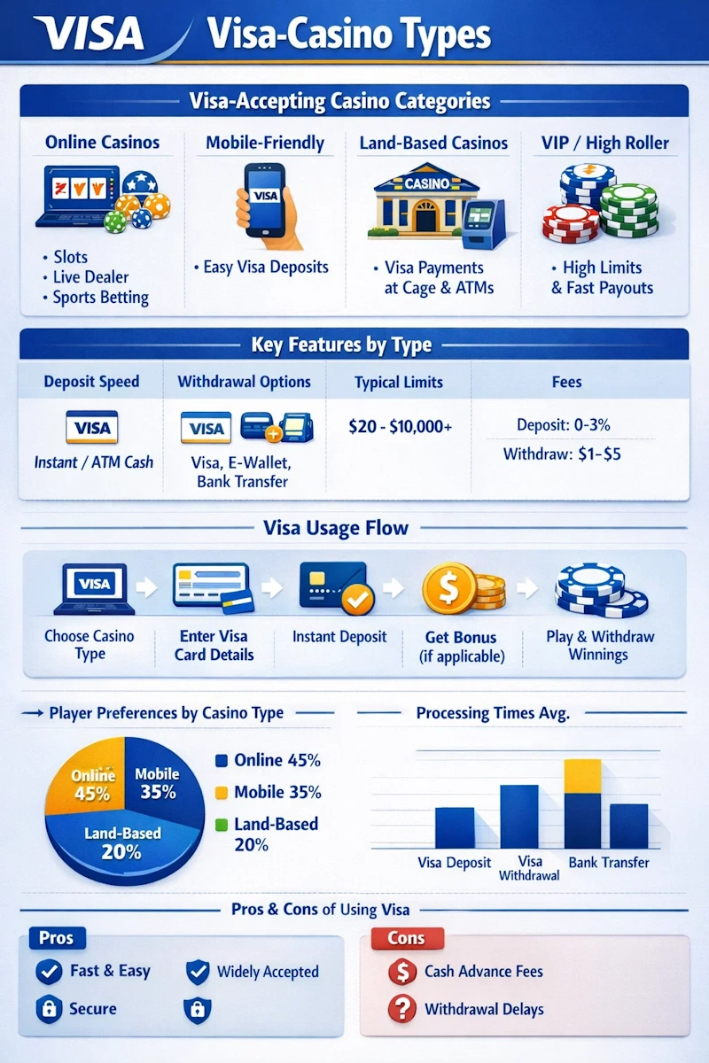 Visa Casino Types infographic