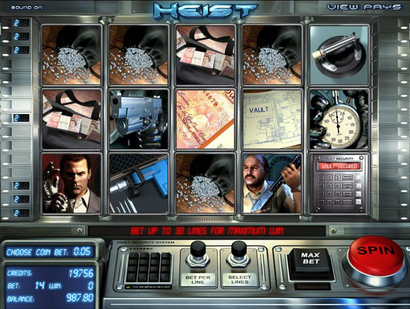 Play Heist now at Gday Casino