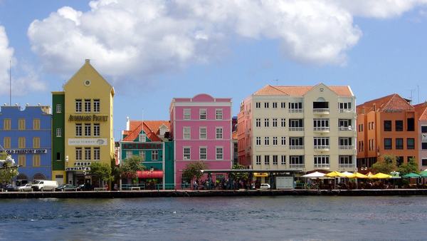 Colourful waterfront buildings in Willemstad, Curaçao