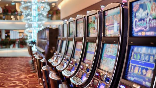 Row of video slot machines