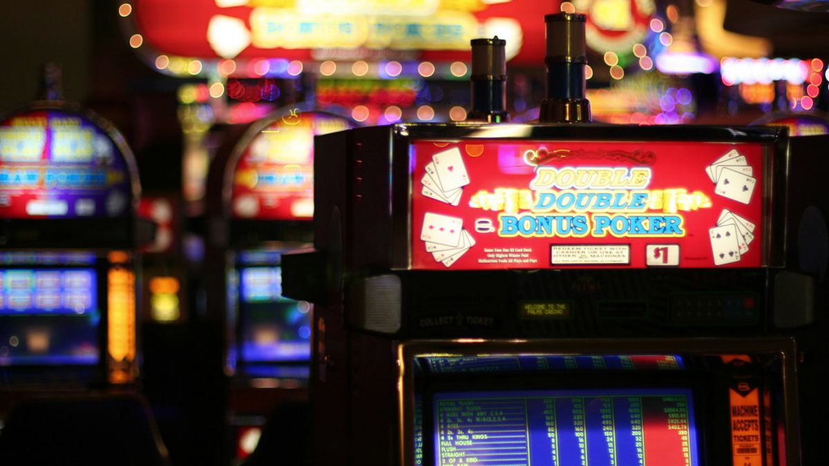 Close-up of gaming machine screens